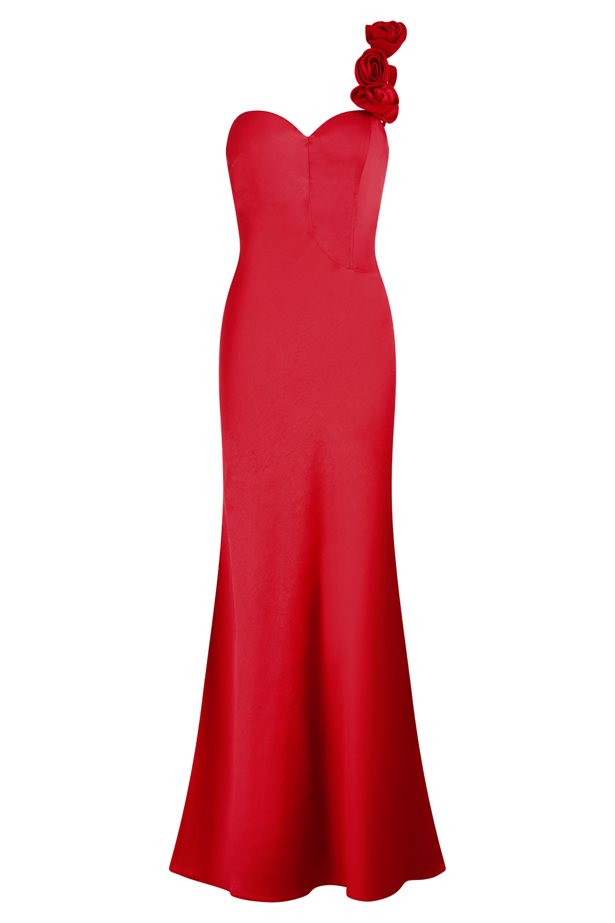 Lola Strapless Midi Dress - Red