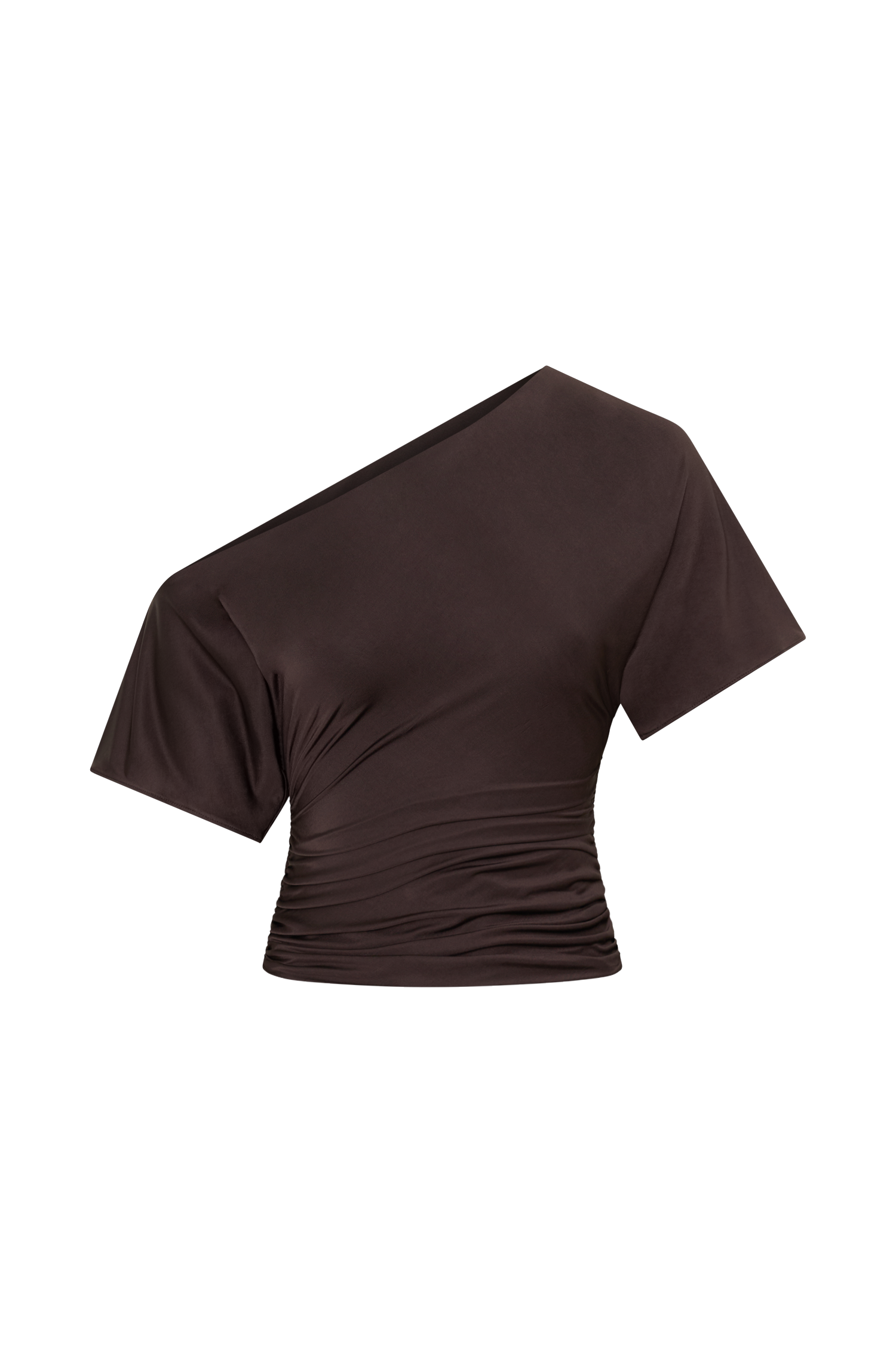 Luu Off Shoulder Slinky Top - Dark Chocolate #9