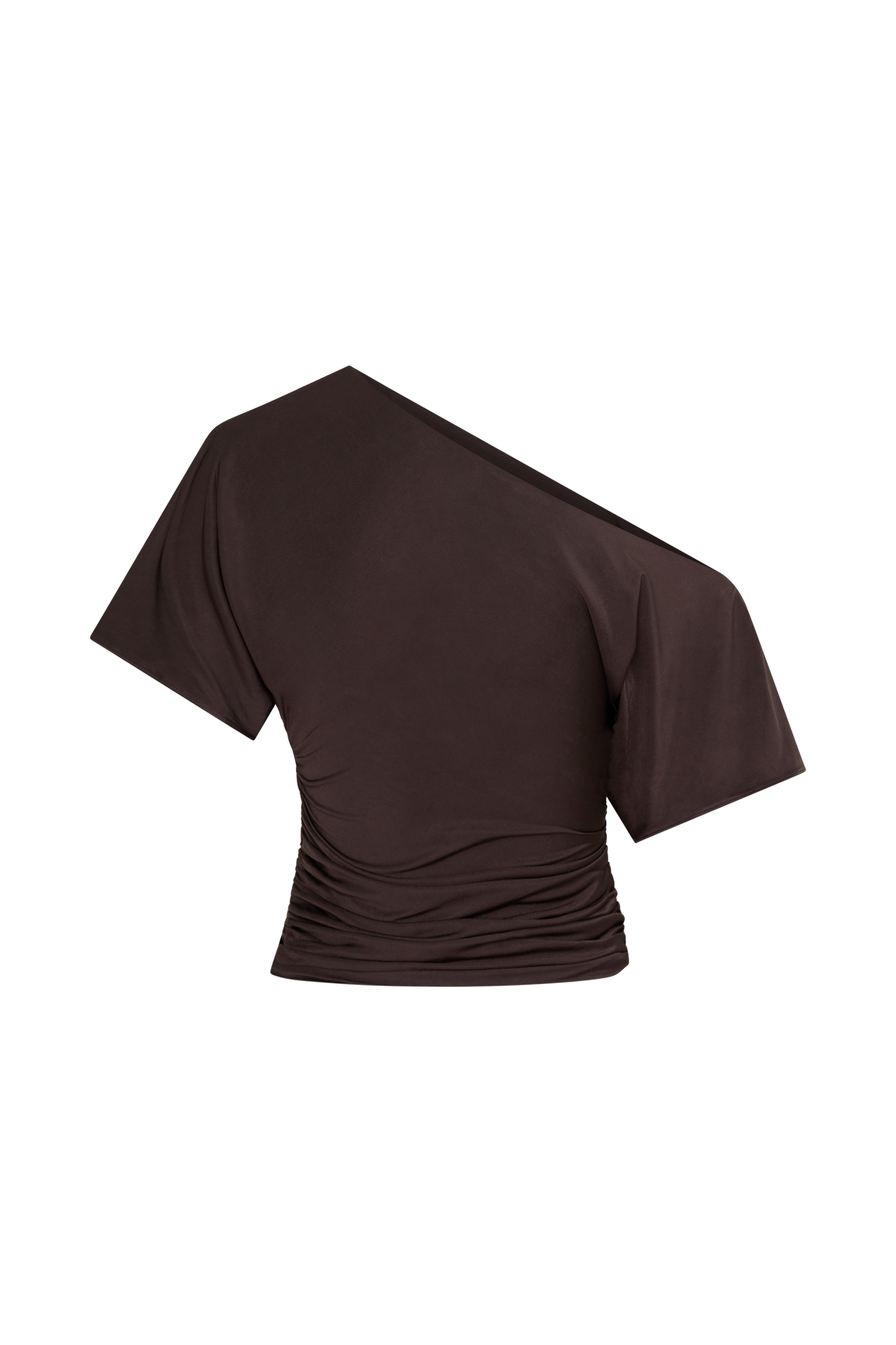 Luu Off Shoulder Slinky Top - Dark Chocolate