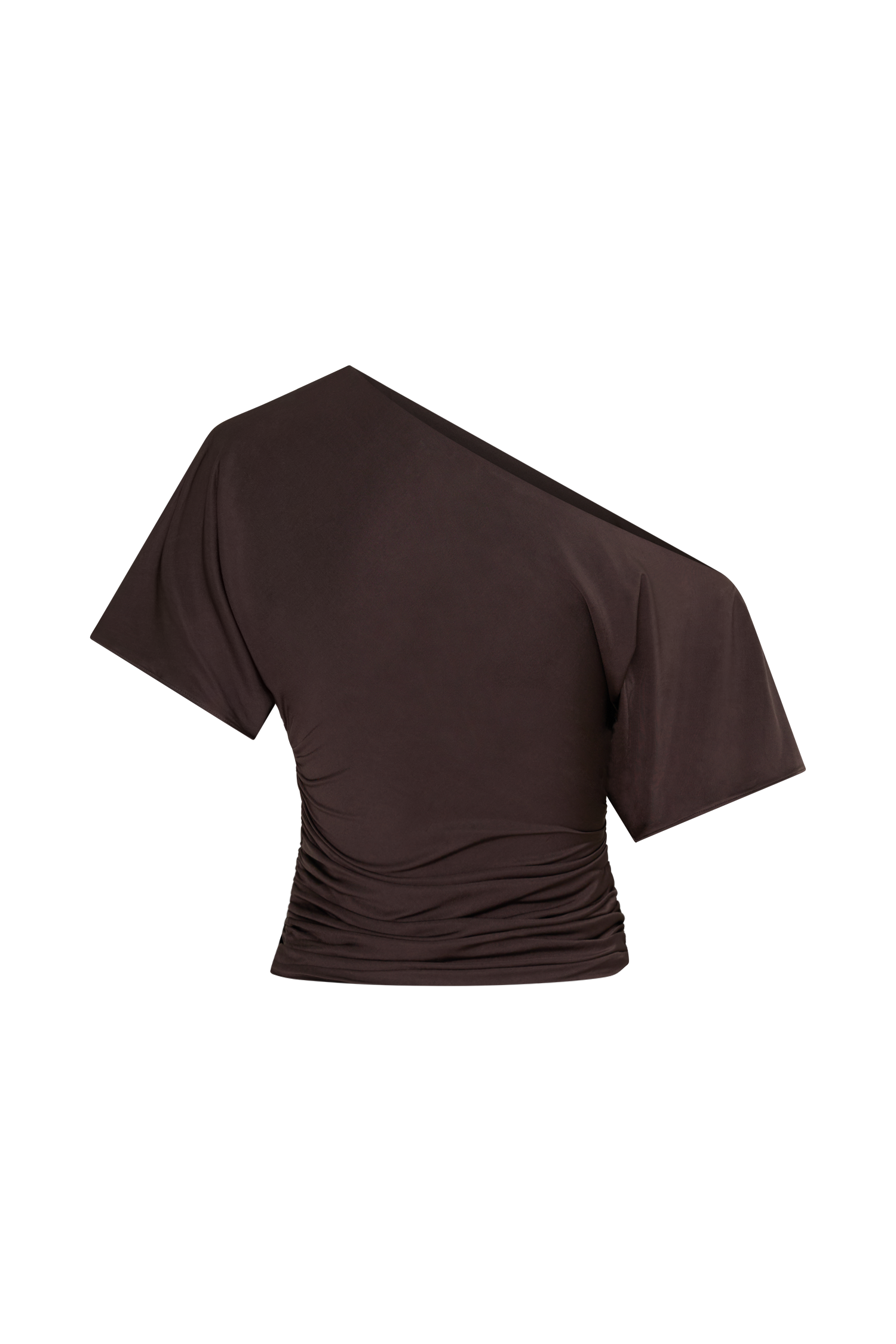 Luu Off Shoulder Slinky Top - Dark Chocolate #8