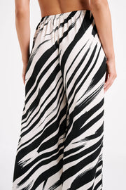 Marciela Printed Satin Straight Leg Pant - Abstract Print