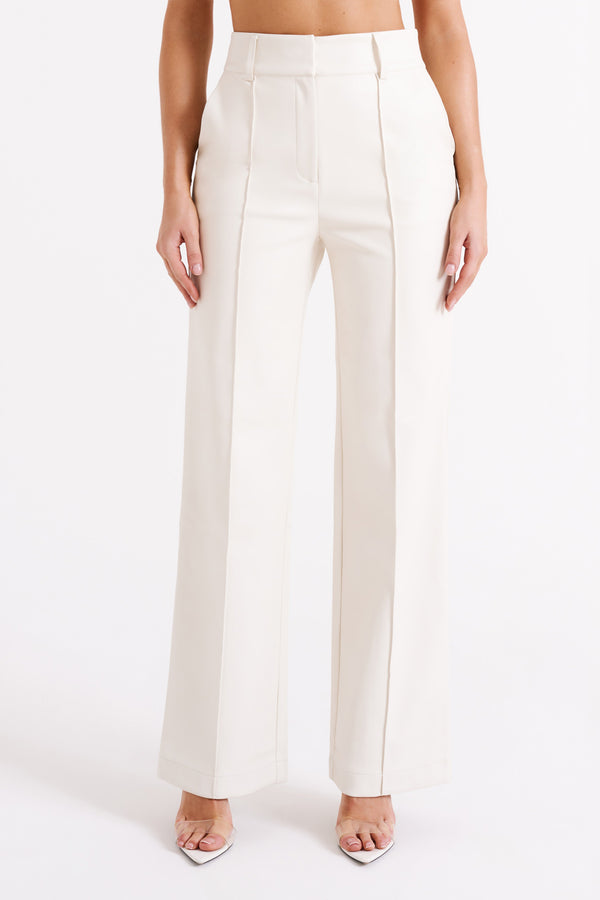 Toni Faux Leather Wide Leg Pant - Ivory