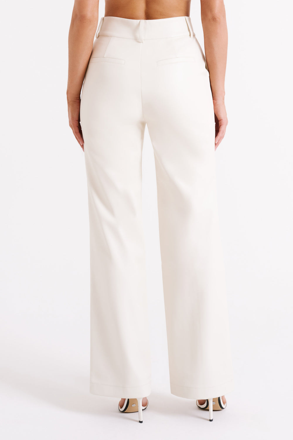 Toni Faux Leather Wide Leg Pant - Ivory