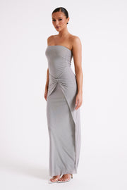 Crishelle Hot Fix Mesh Maxi Dress - Gunmetal