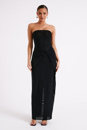 Crishelle Hot Fix Mesh Maxi Dress - Black