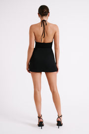 Vera Tie Suiting Mini Skirt - Black