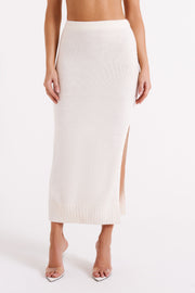 Brittany Knit Midi Skirt - Ivory