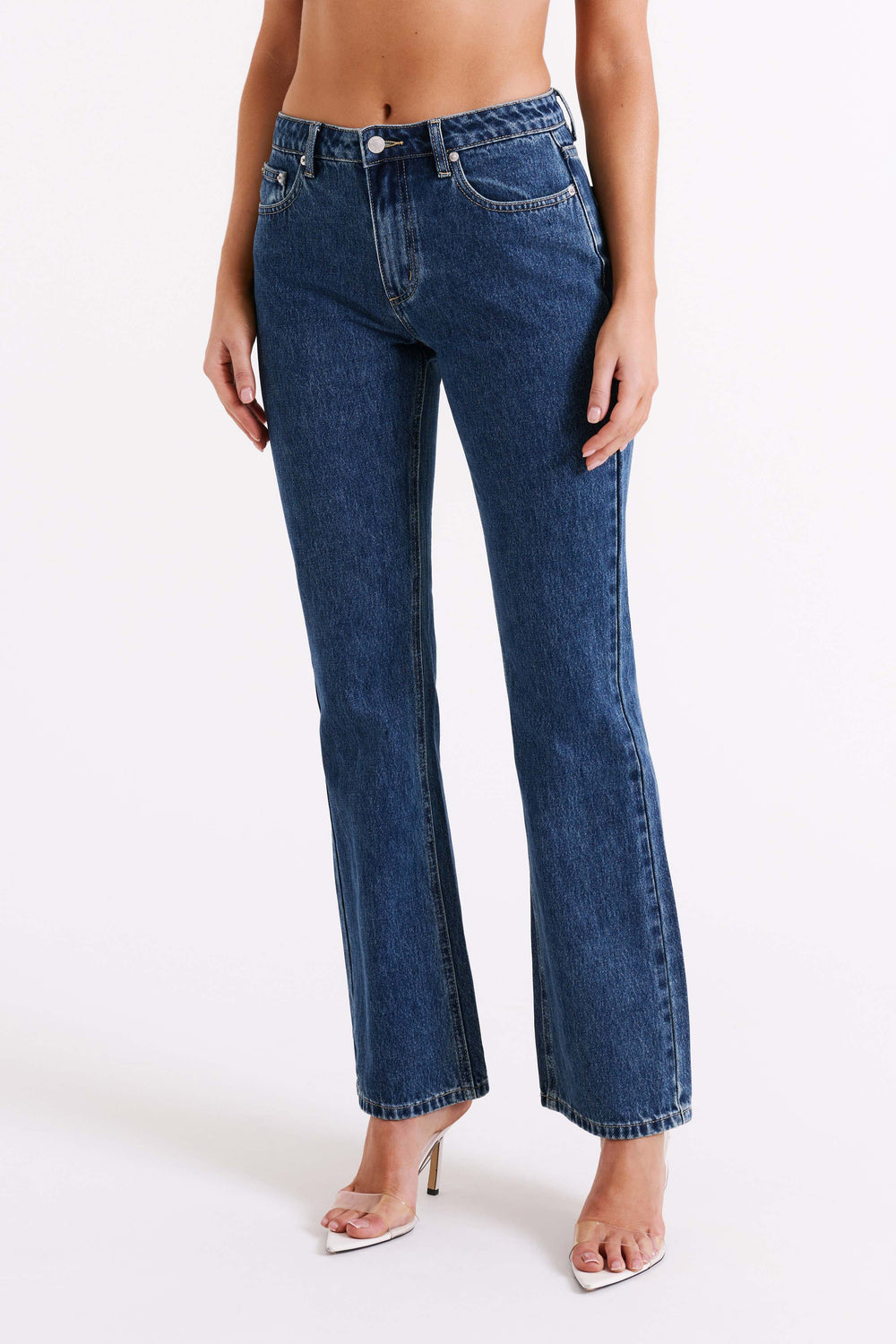 Stephy Low Rise Straight Leg Jean - Dark Blue