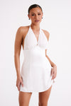 Richelle Satin Mini Dress - Black