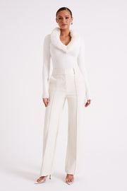 Toni Faux Leather Wide Leg Pant - Ivory