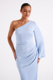 Nyomi One Shoulder Maxi Dress - Ice Blue