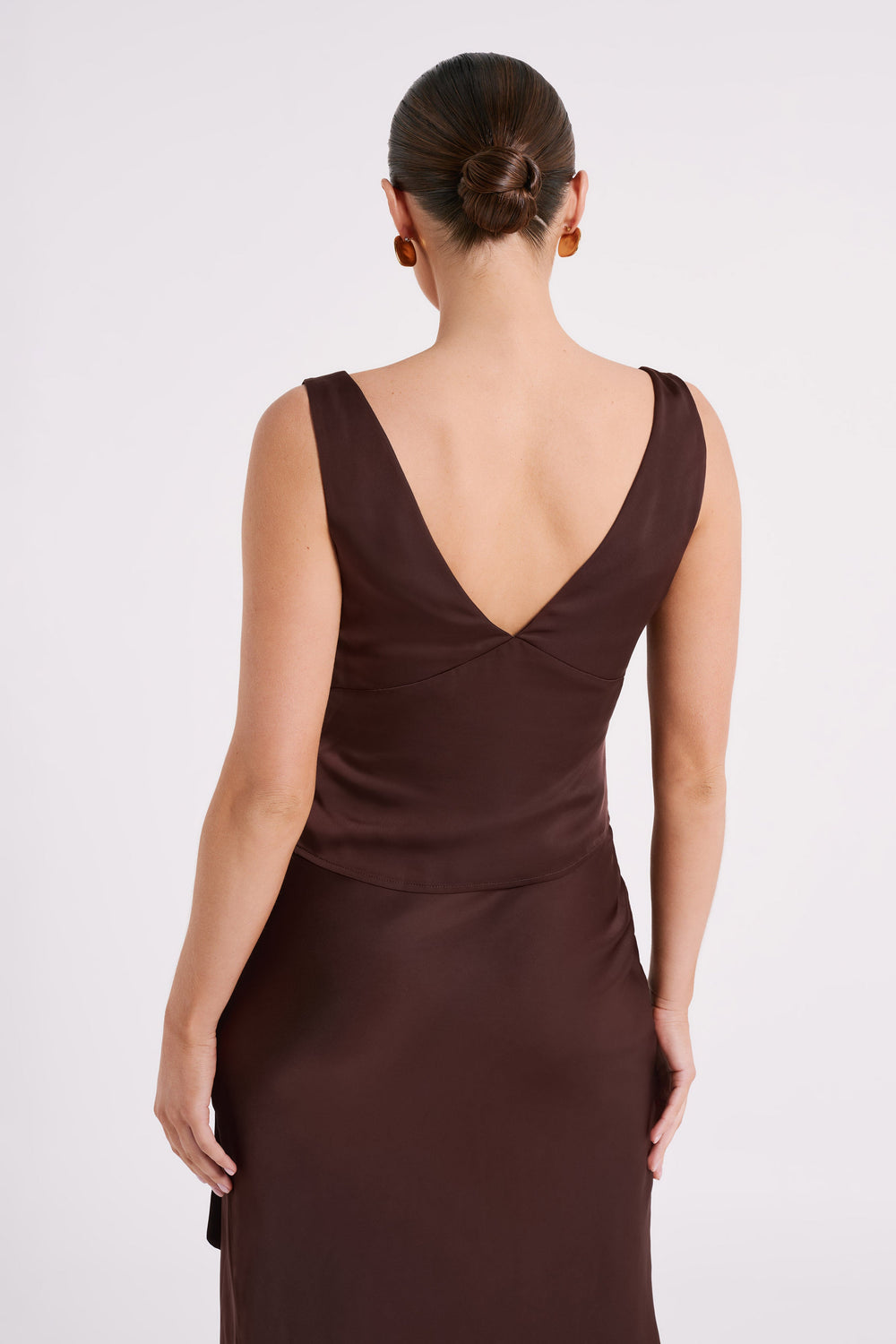 Edie Satin Top - Dark Chocolate