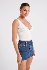 Roselyn Sleeveless Lace Cami Top - White