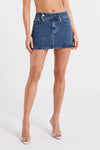 Julienne Denim Mini Skirt - Mid Blue