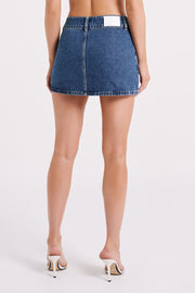 Julienne Denim Mini Skirt - Dark Blue