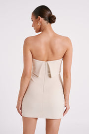 Mariska Strapless Crepe Mini Dress - Cream