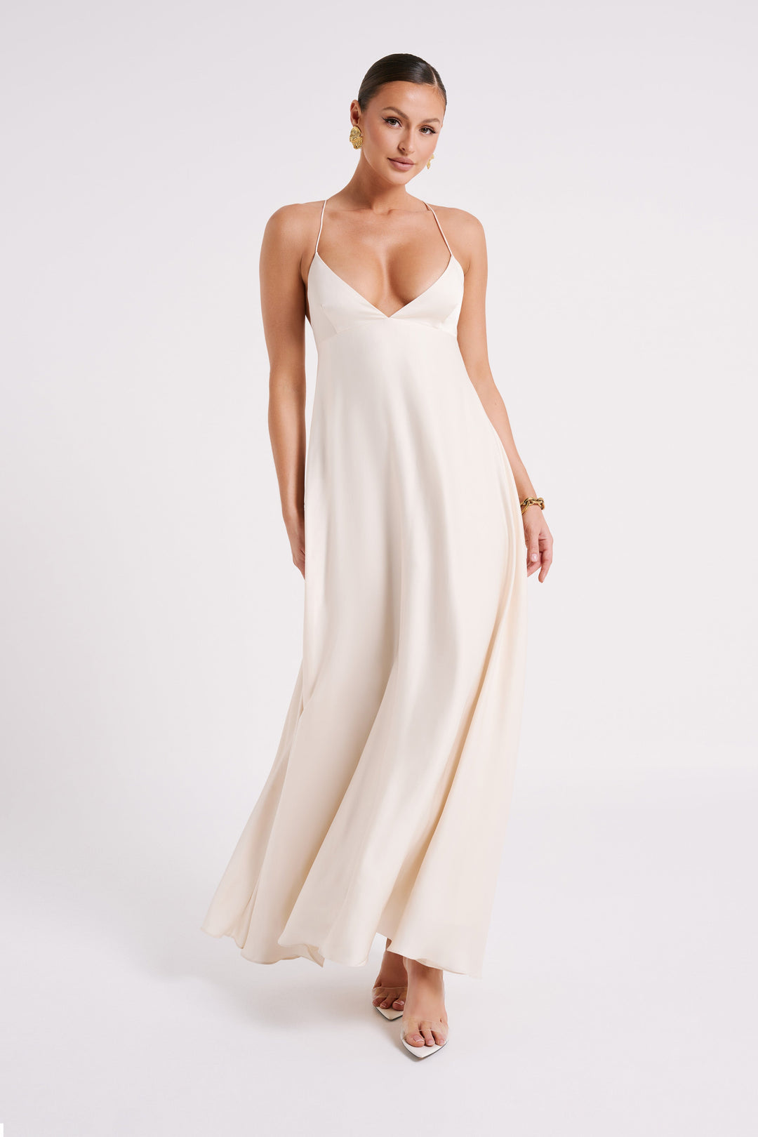 Melisandre Baby Doll Maxi Dress Sand MESHKI