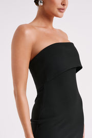 Mariska Strapless Crepe Mini Dress - Black