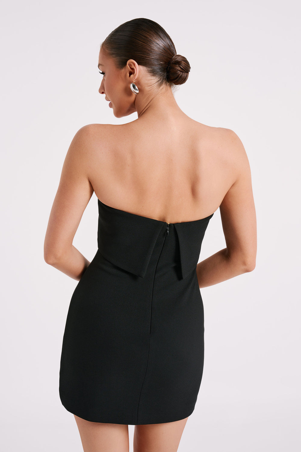 Mariska Strapless Crepe Mini Dress - Black