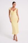 Chantal Short Sleeve Satin Midi Dress - Dark Chocolate