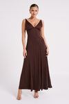 Kamala Low Back Satin Maxi Dress - Red