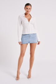 Julienne Denim Mini Skirt - Mid Blue