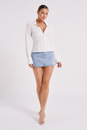 Julienne Denim Mini Skirt - Mid Blue