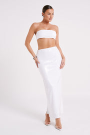 Emerie Strapless Sequin Bandeau - White