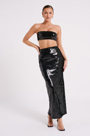 Emerie Strapless Sequin Bandeau - Black