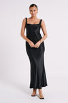 Ensley Satin Maxi Dress - Light Yellow