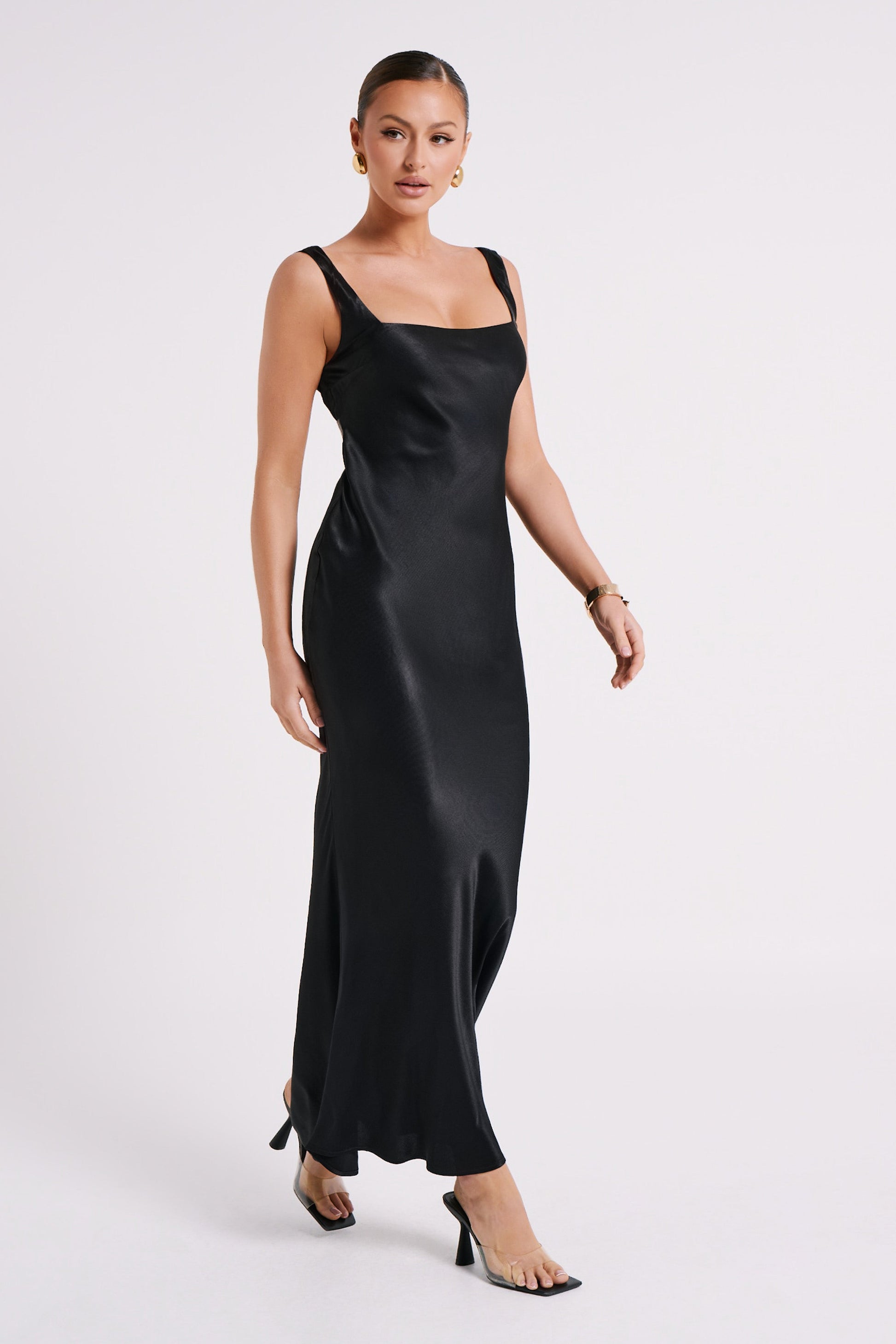 Ensley Satin Maxi Dress - Black #4