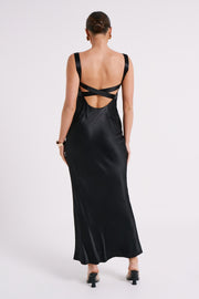 Ensley Satin Maxi Dress - Black