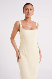 Ensley Satin Maxi Dress - Light Yellow