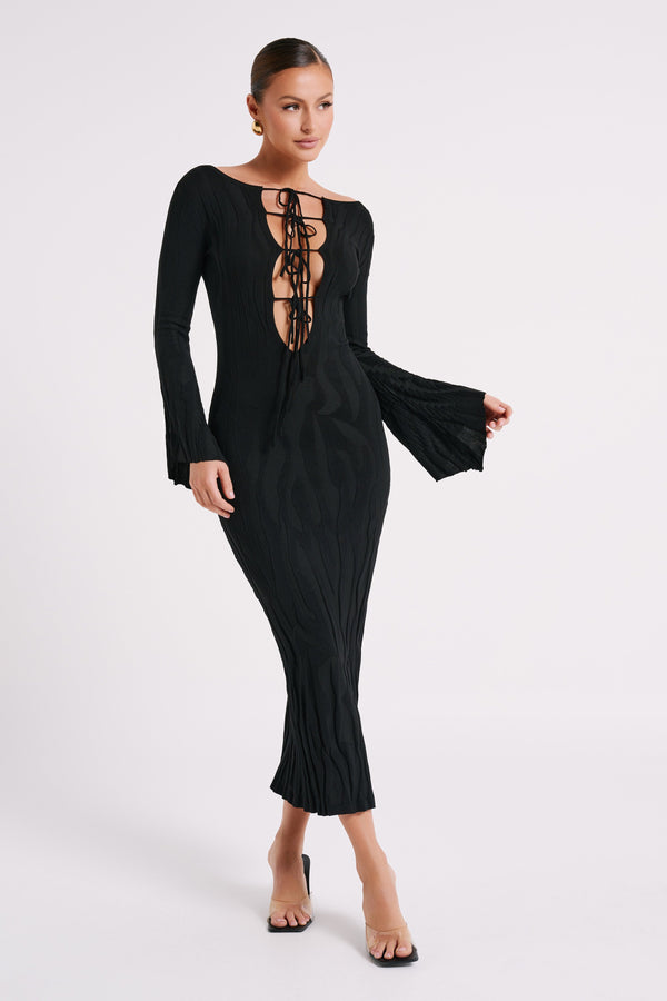 Black long sleeve day sale dress