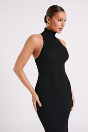 Connie Turtleneck Knit Midi Dress - Black