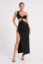 Solana One Shoulder Maxi Dress - Black