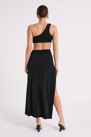 Solana One Shoulder Maxi Dress - Black