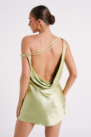 Yvette Off Shoulder Mini Dress - Pistachio