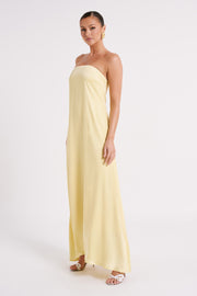 Luisa Strapless Maxi Dress - Lemon