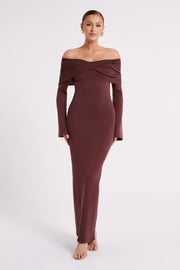 Kenny Long Sleeve Knit Dress - Chocolate