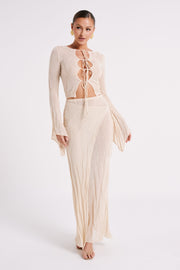 Akari Knit Maxi Skirt - Ivory