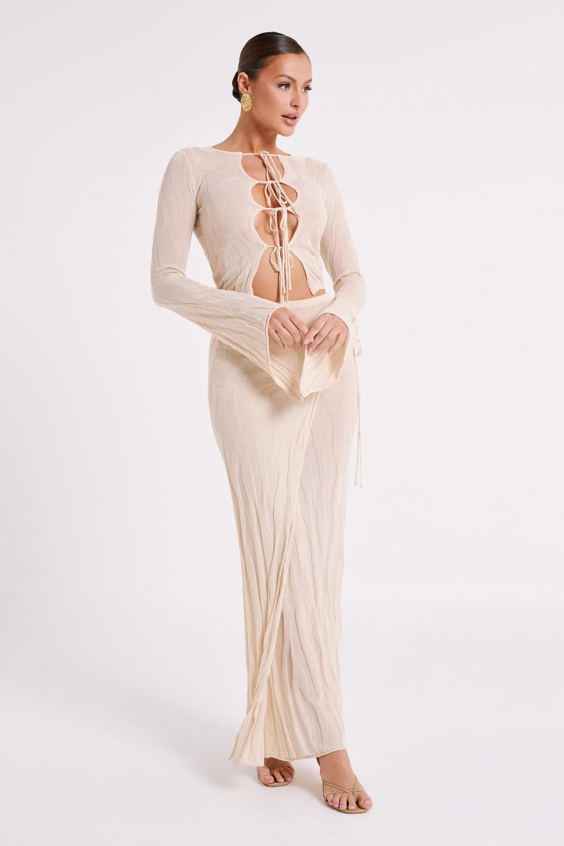 Akari Flare Sleeve Knit Top - Ivory #3