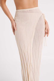 Akari Knit Maxi Skirt - Ivory