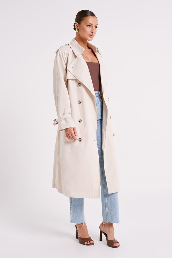 Cream trench store coat