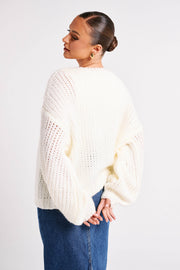 Irina Chunky Knit Cardigan - Ivory