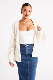 Irina Chunky Knit Cardigan - Ivory