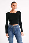 Haisley Long Sleeve Knit Top - Charcoal