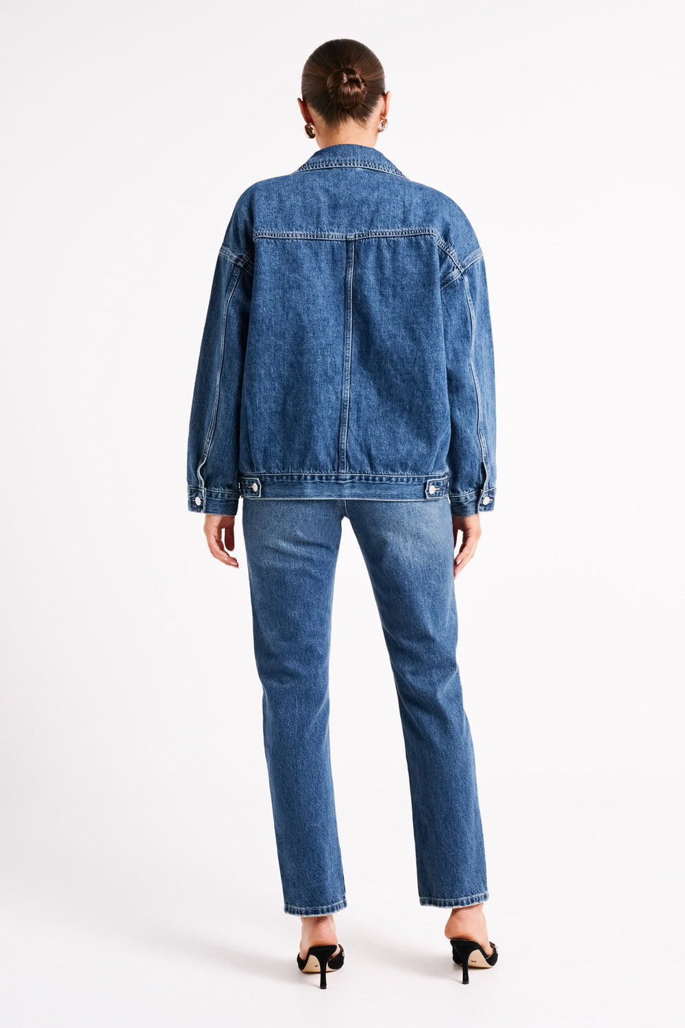 Sion Oversized Denim Jacket - Dark Blue