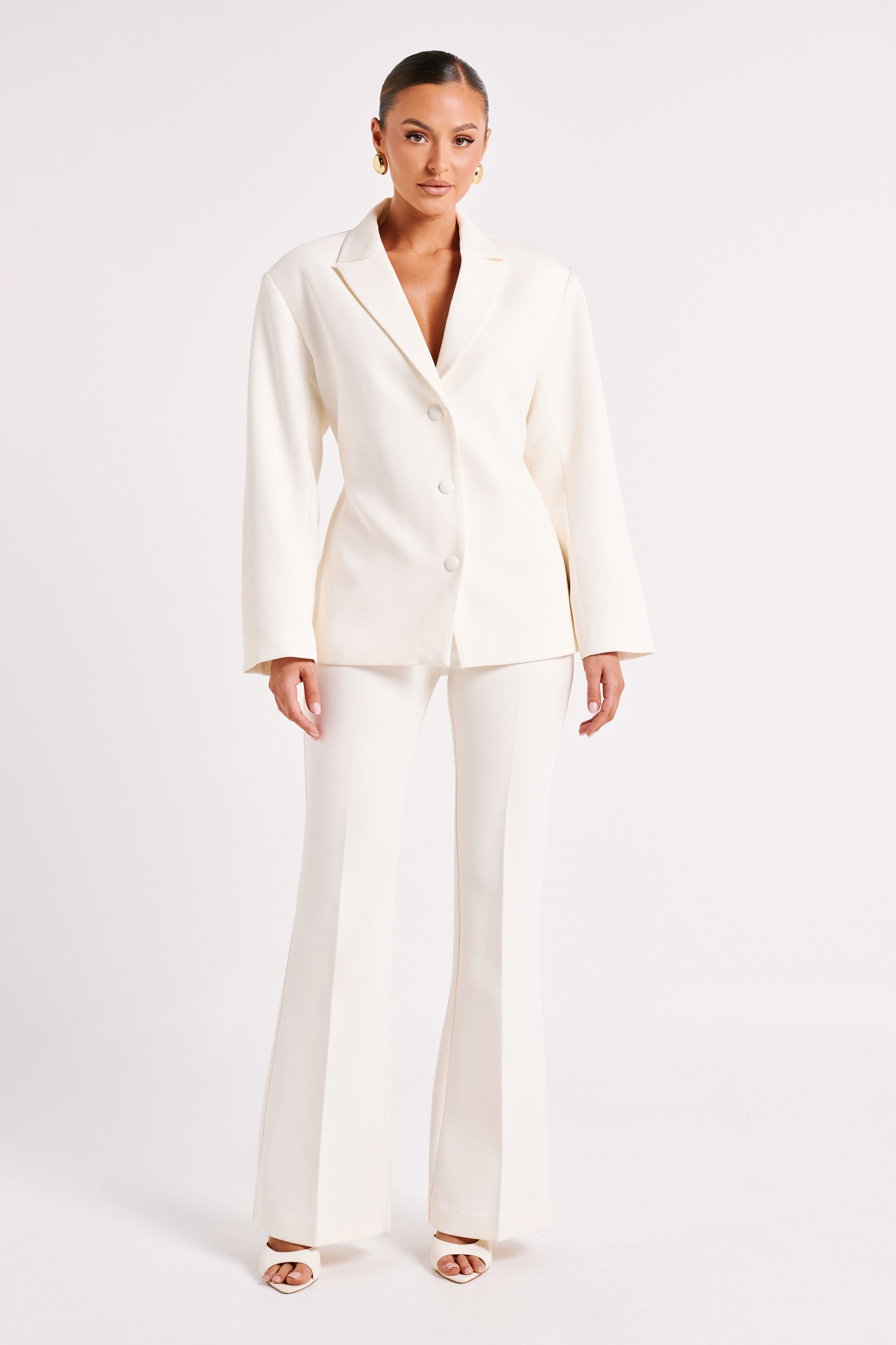 Loretta Fit & Flare Tailored Pant - Ivory #3
