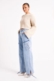 Didi Cropped Knit Jumper - Cream